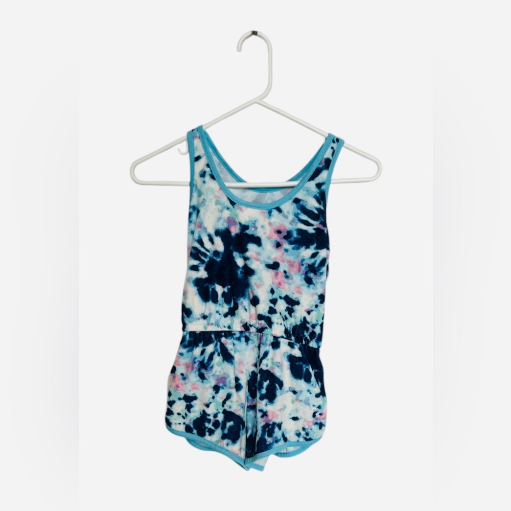 Cat & Jack Blue Tie Dye Tank Top Shorts Romper Size S (6/6X)